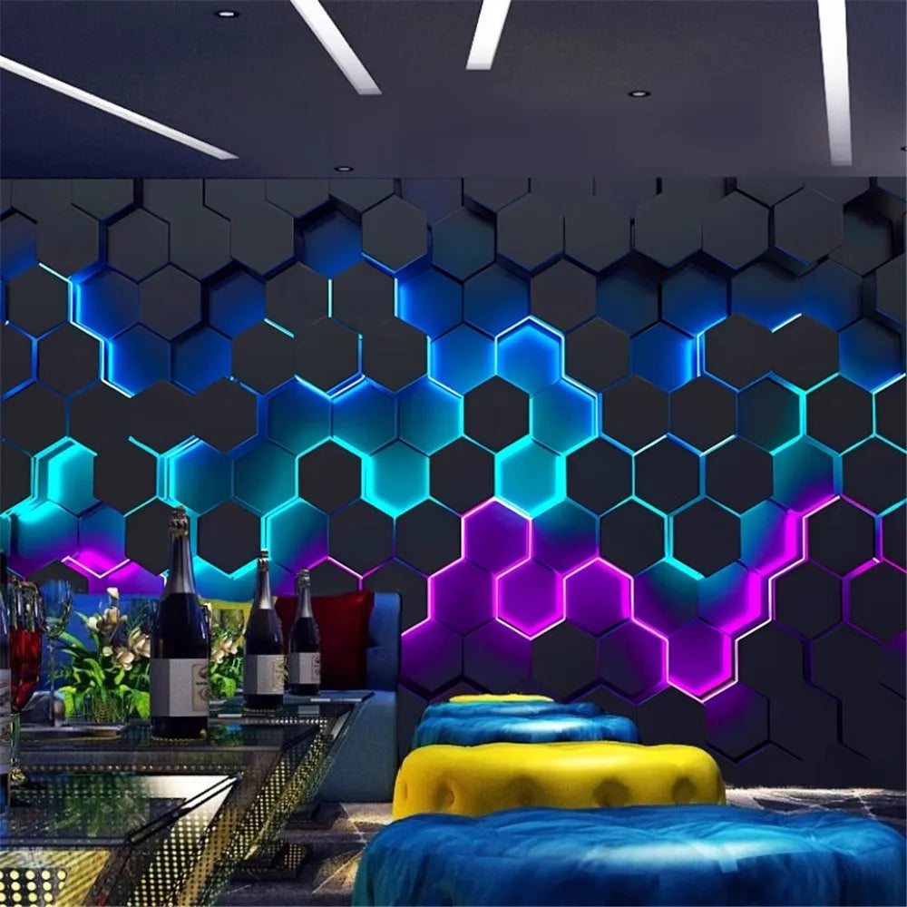 Benutzerdefinierte papel de parede 3d hintergrund Geometrische figur beule tapete friseur büro rezeption wand papier heimwerker