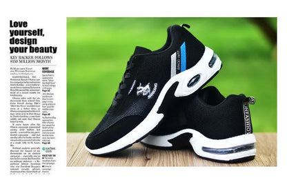 Brand Men's Sneakers Versatile Air Cushion Running Shoes Men Platform Leather Vulcanized Shoes Breathable Men Casual Sport Shoes