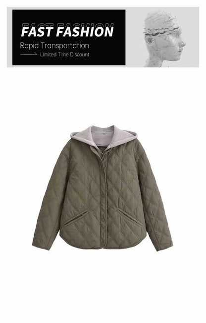 Unizera 2024 Herbst/Winter neues Produkt Mode lässig Damen Rundhals ausschnitt lose Langarm Kapuzen jacke Top.