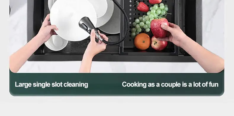 Kitchen Sink 304 Stainless Steel Rain Waterfall Single Trough Honeycomb Large Single Trough Washing Basin