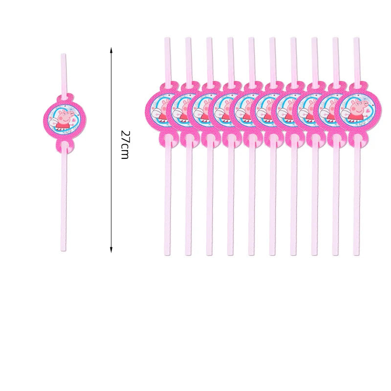 Cartoon Peppaed Schweine Geburtstag Party Dekoration George Seite Pappteller Einweg Geschirr Ballon Für Kind Event Liefert.