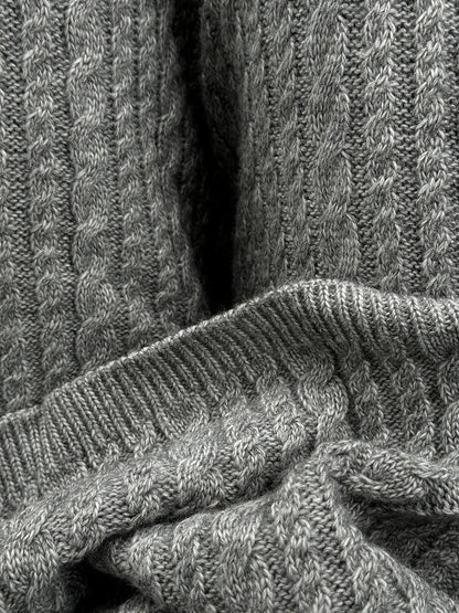 Bornladies Herbst Winter Mode frauen Neue Zopfmuster Pullover Breite Bein Hosen Set Weiche Wolle Mischung Lose Fit High Neck Pullover