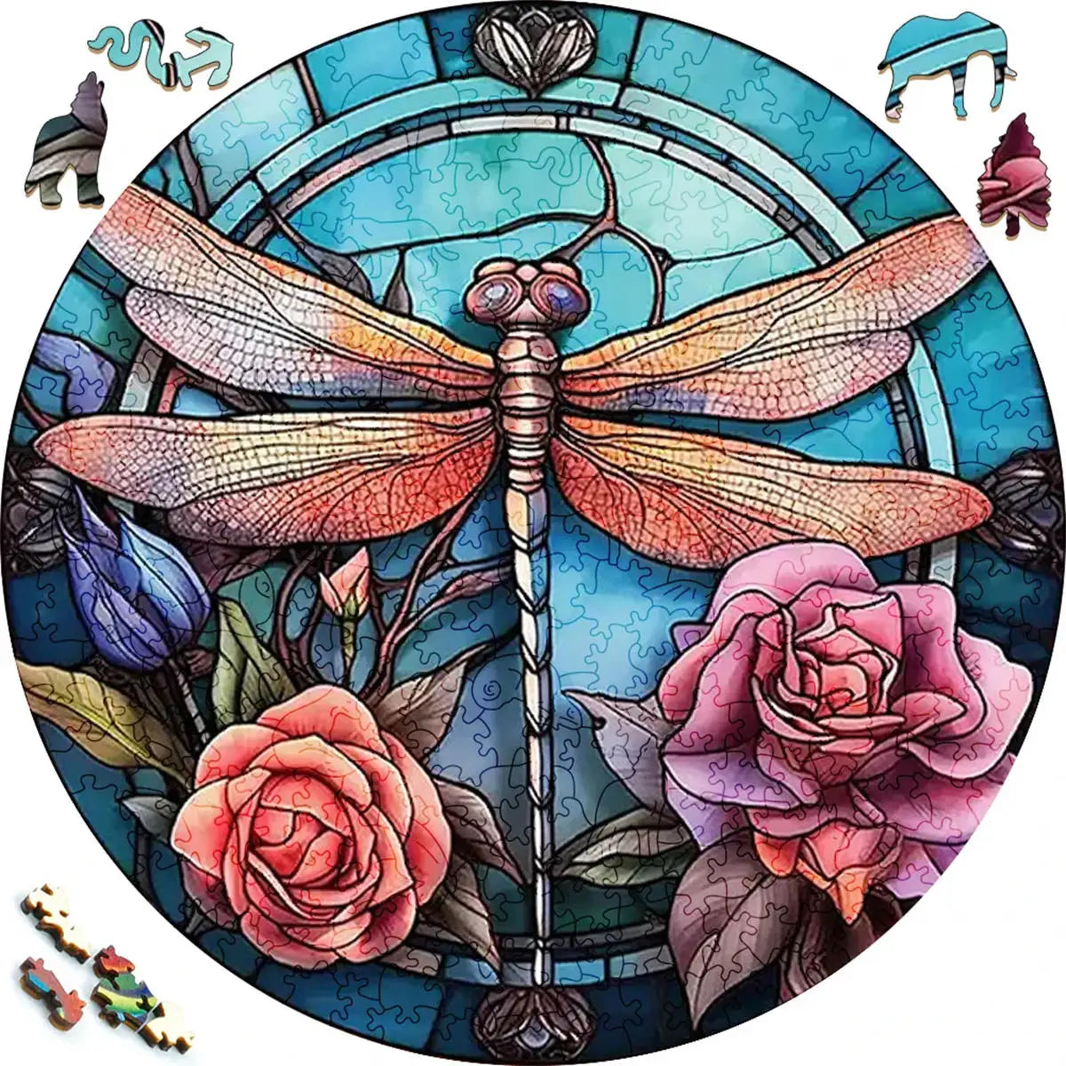 Deer in The Forest Wooden Puzzle Unique Shape Animal Puzzle Adult Relaxation Gift Exquisite Boxed Set with Decorative Artworks.