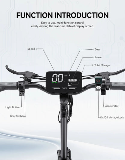 OOTD T10 Electric Scooter 500W Motor 48V13AH Battery City Off-Road Electric Scooter Adult 11 Inch Foldable Electric Scooter.