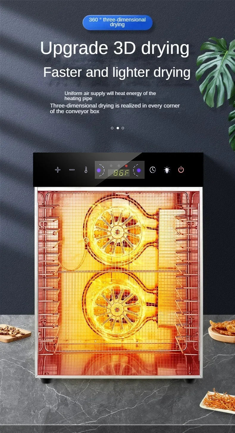 Food Dehydrator Home Fruit Digital Temperature Air Dryer Vegetable  Meat Medicinal Materials Smart Commercial Food Dehydrator.