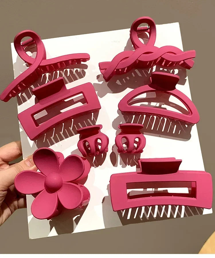 Set of 8 Plastic Hair Clip Large Hair Accessories Simple Hairpin Thin Hair Styling Tools for Women.