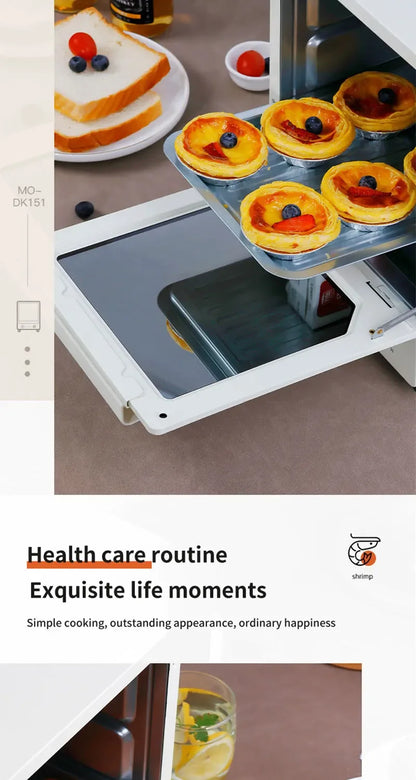 12L Large Capacity Electric Air Fryer Toaster Oven Mechanical Household Kitchen 360° Baking Convection Oven Oil-Free Deep Fryer.