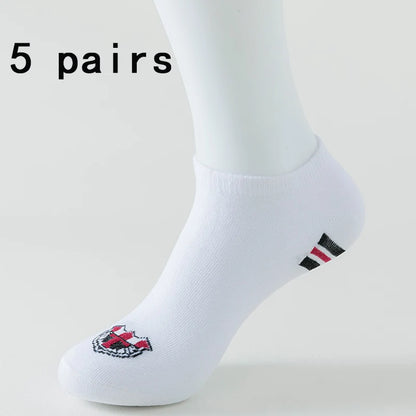 5 Pairs of Women's/men's Boat Socks Invisible Low Cut Anti Slip Summer No Show Ankle Socks Solid Color Casual Breathable