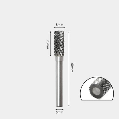 Hartmetallfräser, Wolframstahl-Schleifkopf, zylindrisch 6 mm, AE AX AX Metallfräser
