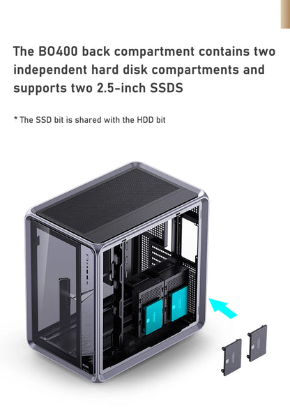 JONSBO BO400 ATX Desktop Case Aluminum Side View Sea View Room Chassis Supports 360 Water-cooled 10 Fan Positions