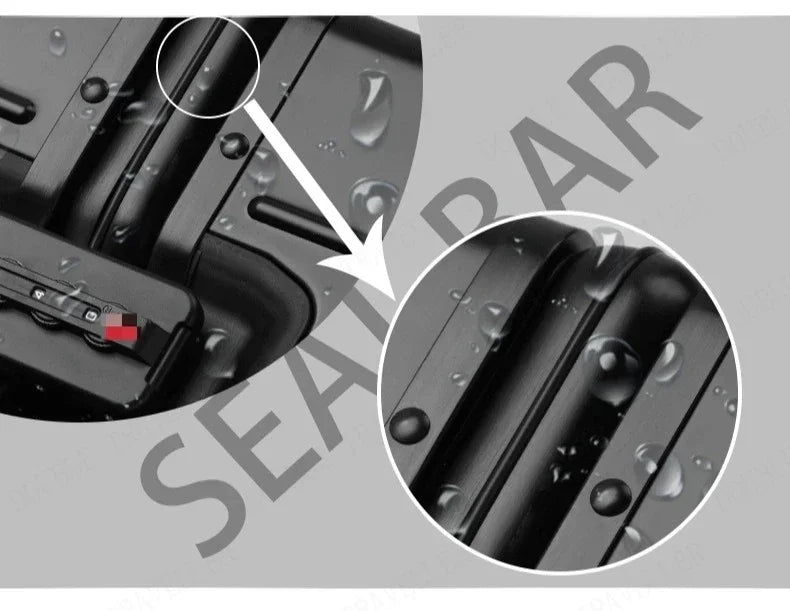 Trolley Box Rollgepäck Silber Koffer mit hoher Kapazität Koffer aus Aluminium-Magnesium-Legierung Universalrad.