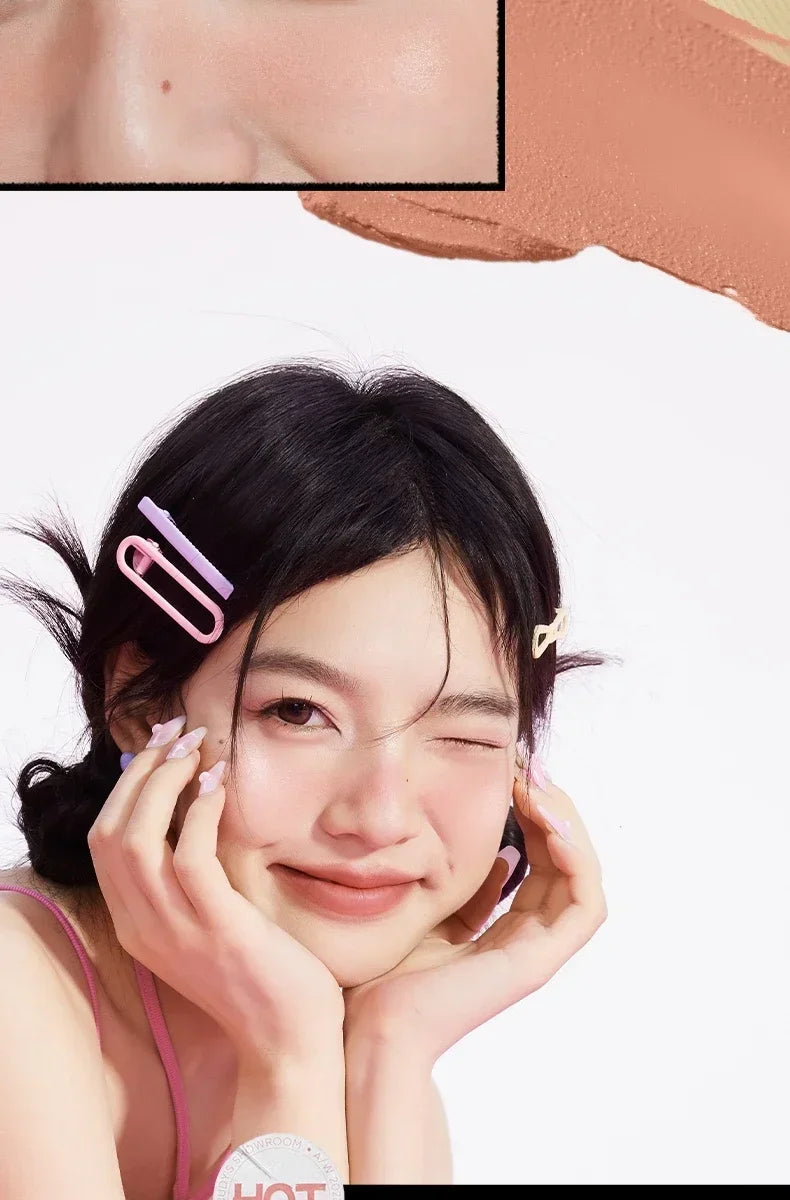 Judydoll Monochrome Blush Portable Silky Cream Multipurpose Blusher Eyeshadow Nude Natural Brighten Skin Tone Makeup Cosmetics.