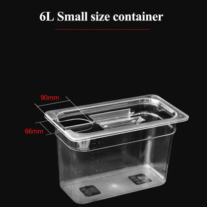 6L Sous Vide Cooker Container For Immersion Circulators Sous-Vide Machine Food Grade PC Material Immersion Thermostatic Cooking.