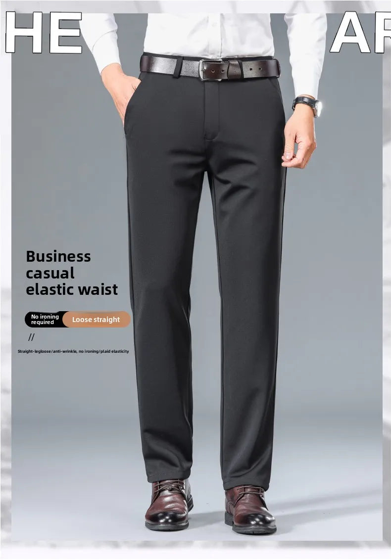 Top Quality New Brand Casual Fashion Long Pants Business Hight Stretch Straight Comfortable Korean Trousers Men Clothing.