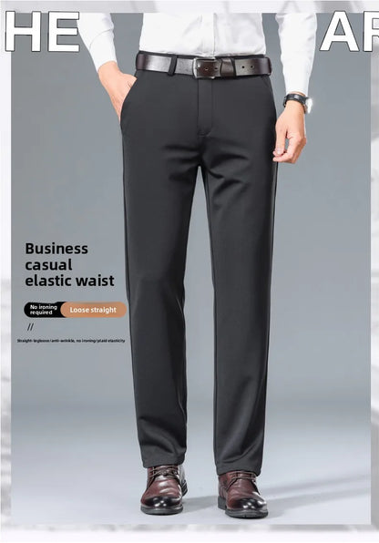 Top Quality New Brand Casual Fashion Long Pants Business Hight Stretch Straight Comfortable Korean Trousers Men Clothing.