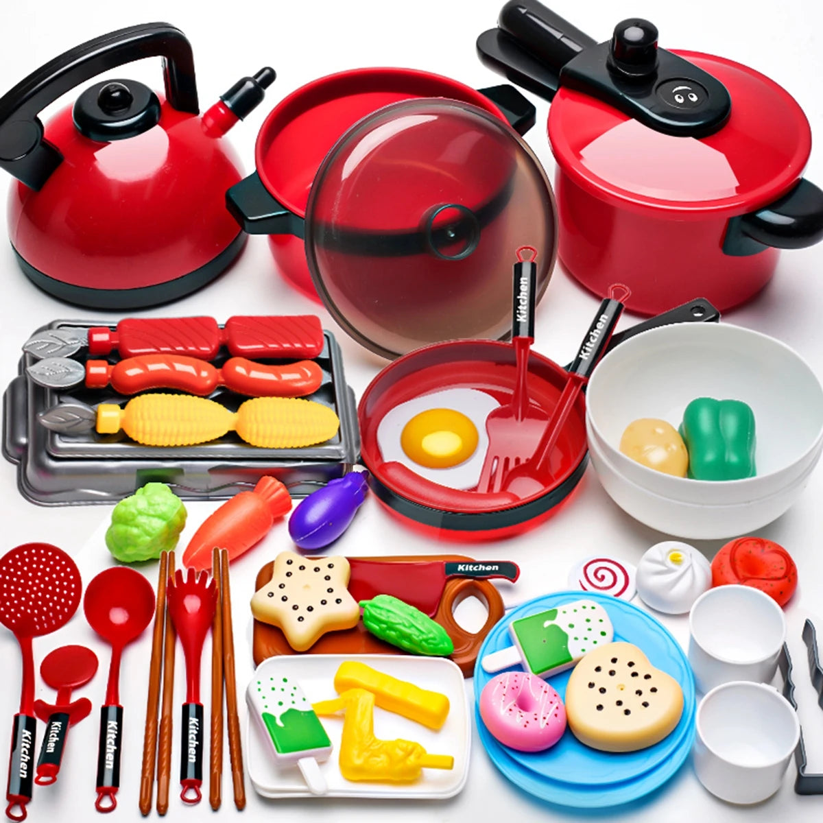 Children's simulated high fidelity cooking toys, home and school use chefs to pretend toy sets suitable for role-playing kitchen.