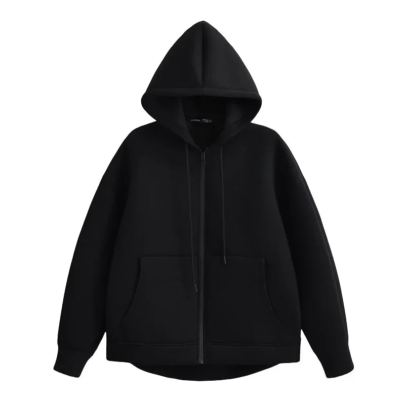 Neue Damen Casual Pocket Langarm Jacken Schwarz Bomber Varsity Jacke Mantel 2024 Herbst Damen Mode Kapuzenpullover