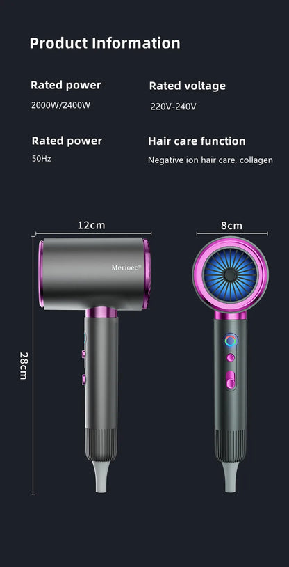 Hot Selling High-Speed Hair Dryer 2400W High-Power Silent Constant Temperature Hair Care Home Hair Salon Hammer Hair Dryer