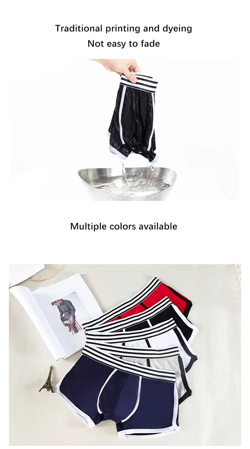 Männer weiche Unterhose Trunks Baumwolle hochwertige Unterwäsche u konvexe Tasche Höschen Cueca mittlere Taille atmungsaktive Boxershorts homme