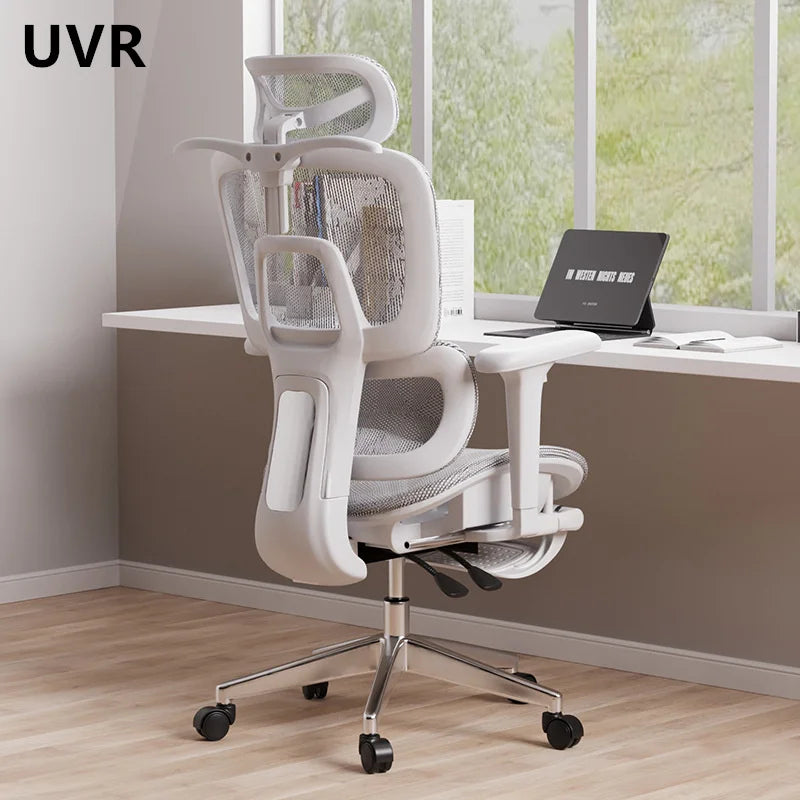 UVR Mesh-Bürostuhl, ergonomisches Design, Sessel für Zuhause, verstellbare Boss-Rückenlehne, Hocker mit Fußstütze, Spielstuhl-Möbel