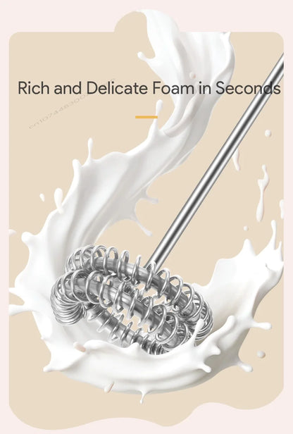 Electric Milk Frother USB Rechargeable Handheld Egg Beater 3 Speeds Foam Maker Mixer Coffee Drink Frothing Wand Foamer Kitchen.