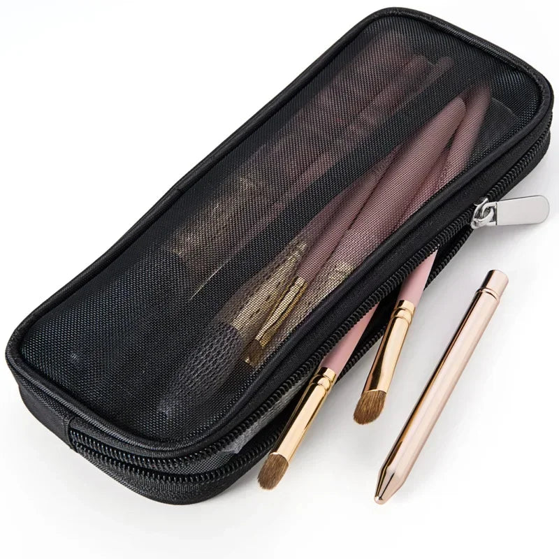 1 Pc Stand Cosmetic Bag for Women Clear Zipper Makeup Bag Travel Female Makeup Brush Holder Organizer Toiletry Bag.