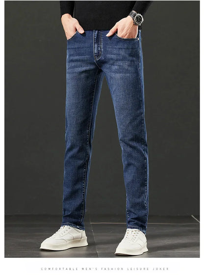 Lee Dex Jeans Men's Autumn/winter New Loose-fit Straight-leg Versatile Mid-age Men's Wear Business Casual Long Pants.