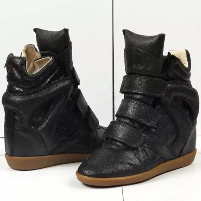 Autumn Winter Luxury Brand Design Women Ankle Boots Fashion Height Increasing Casual Shoes Leather Women Motorcycle Boots 2026