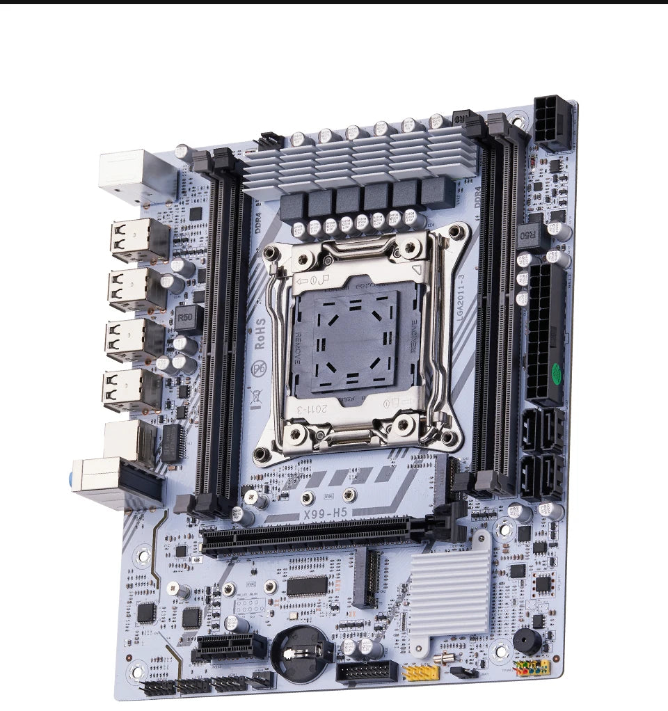 QIYIDA X99 Motherboard Set Kit Xeon LGA2011-3 E5 2680 V4 2x8gb=16GB DDR4 SATA PCI3.0 NVME M.2 X99H5 Gaming Computer.