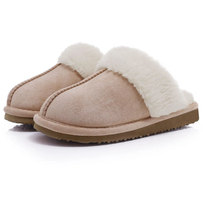 Evshine Women Plush Cotton Slippers Winter Indoor Warm Soft House Slipper Comfort Memory Foam Slides Outdoor Fur Fuzzy Flat Shoe