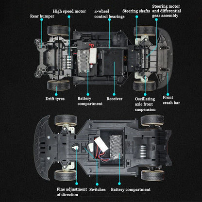 1: 10 4wd 70km/H Remote-Controlled Drifting Car Drifting Wheel Anti-Collision Off-Road Racing Car Remote-Controlled Off-Road.