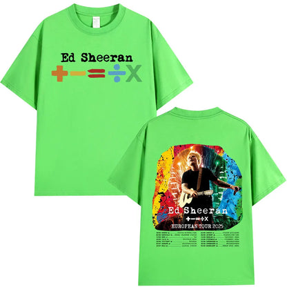Ed Sheeran European Tour 2025 T Shirts Men Women Clothing Summer Cotton Casual Short Sleeve T-shirt Fashion Oversized Tee Shirt.