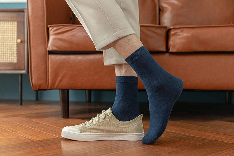 10 Pairs New Men's Cotton Socks New styles Black Business Men Socks Soft Breathable Autumn Spring for Male White.