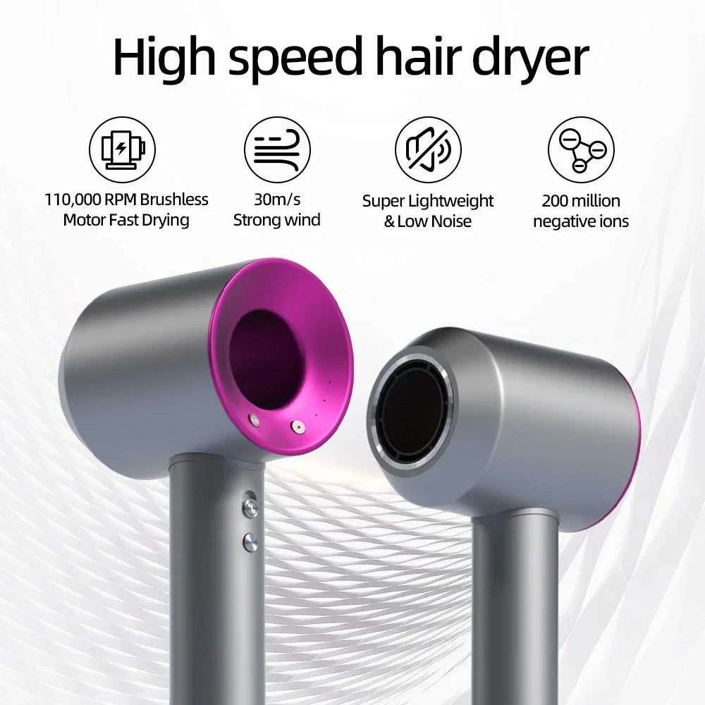 High-speed bladeless hair dryer Negative ion hair care High power, silent and quick drying, portable, suitable for home travel.