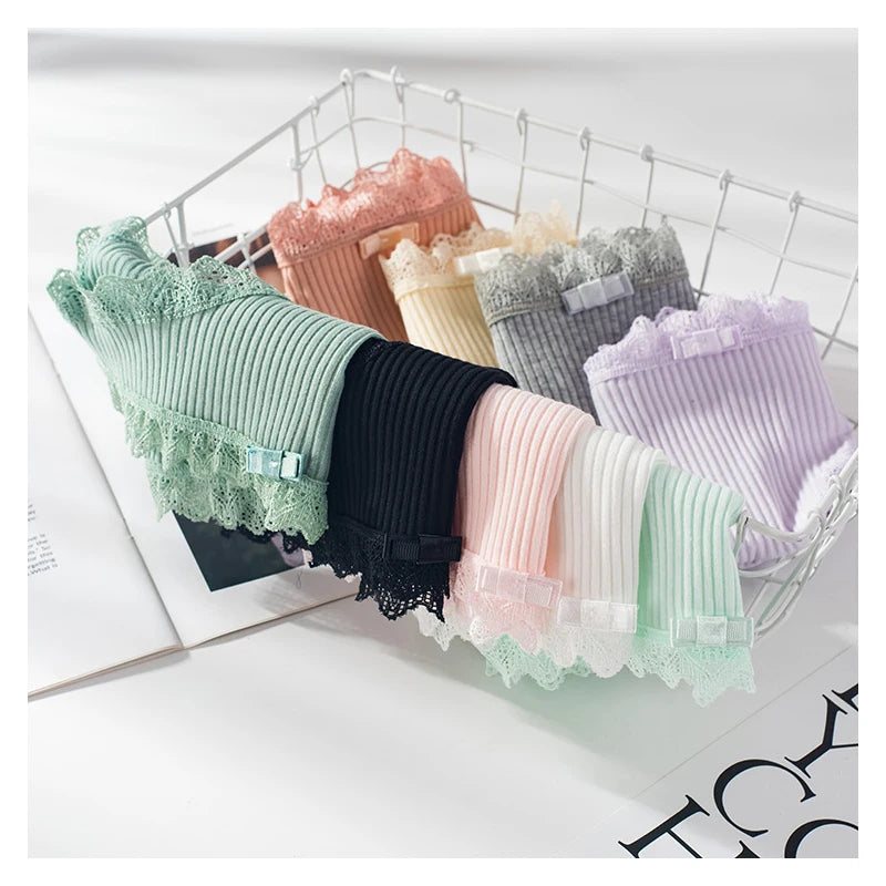 Cotton Panties Woman Sexy Lace Briefs Fashion Solid Color knickers Girls Bow Underpants Set Underwear 3 Pcs/lot.