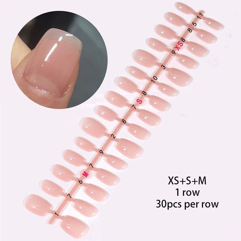 30Pcs Matte Nude Fake Nail Fashion Press on Quick Extension Wearable False Nails Simple Full Cover Nail Tips Manicure Nail Art.