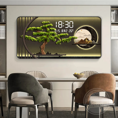 Temperatur Wohnzimmer Wanduhr Büro Horizontal Moderne Digitale Wanduhr Küche Design Horloge Murale Hause Dekoration