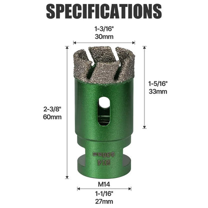 6–130 mm M14-Gewinde, trocken, vakuumgelöteter Marmor, Mauerwerk, Lochsäge, Öffner, Diamantbohrkrone für Keramikfliesen, Granit, Marmor