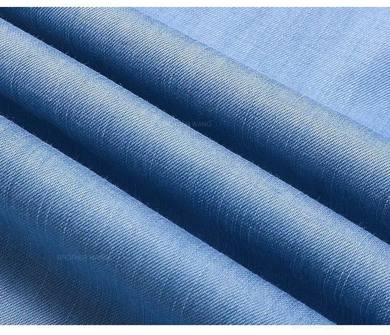 Summer Ultra Thin Men's Loose Jeans Lyocell Ice Silk Fashion Casual Business Denim Pants Straight Stretch Male Trousers.