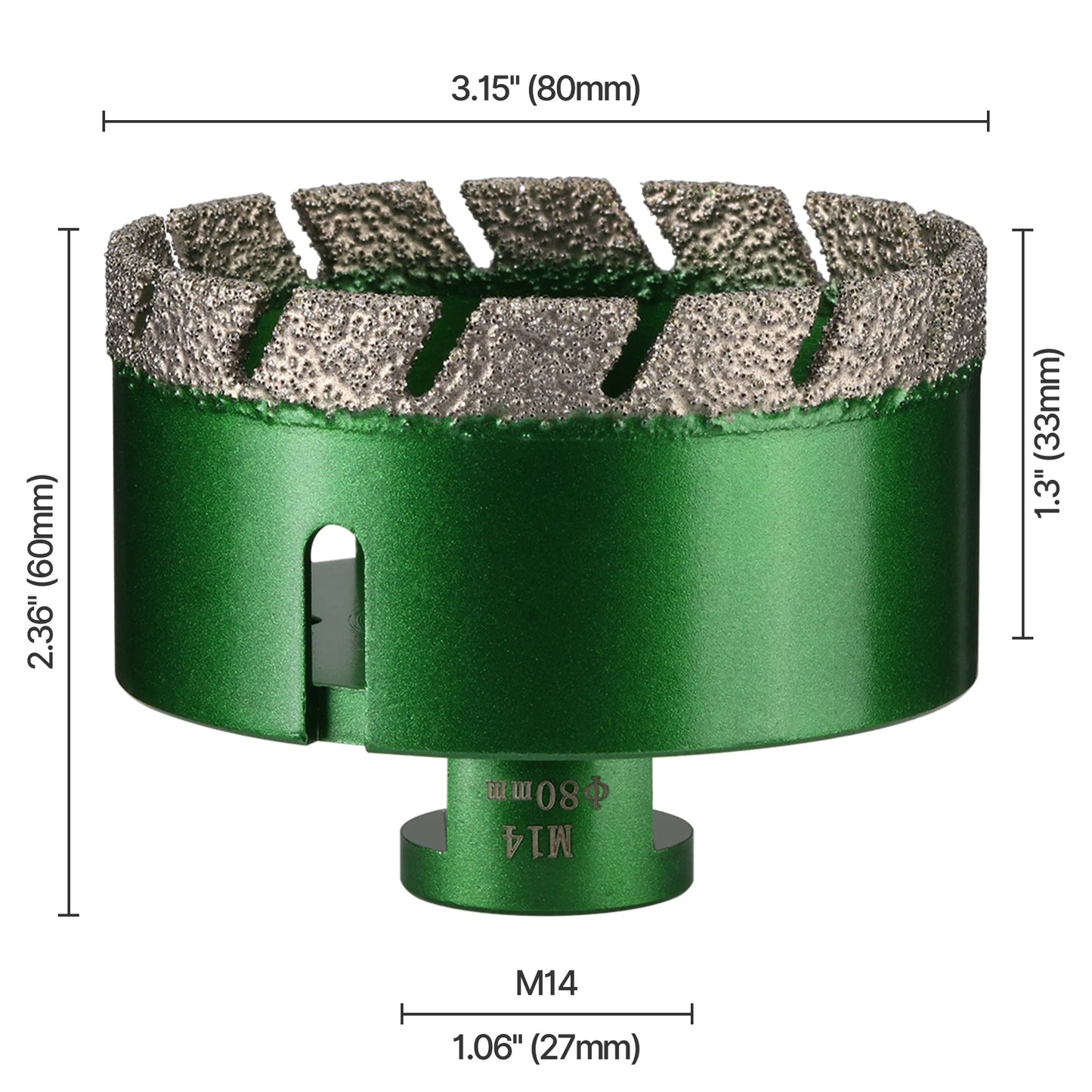 6–130 mm M14-Gewinde, trocken, vakuumgelöteter Marmor, Mauerwerk, Lochsäge, Öffner, Diamantbohrkrone für Keramikfliesen, Granit, Marmor