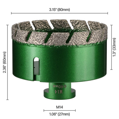 6–130 mm M14-Gewinde, trocken, vakuumgelöteter Marmor, Mauerwerk, Lochsäge, Öffner, Diamantbohrkrone für Keramikfliesen, Granit, Marmor
