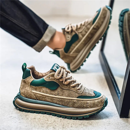 Thick Sole Men Chunky Sneakers Outdoor Wear-resistant Male Trends 2025 New Mens Casual Shoes Fashion Comfort Anti Slip Vulcanize.