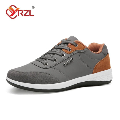 YRZL Men Shoes Spring Autumn Waterproof Walking Sneakers Leisure Male Leather Sports Shoes Non-Slip Footwear Tennis for Men