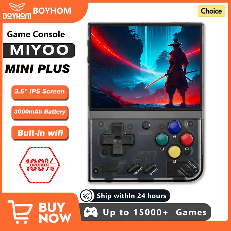 MIYOO Mini Plus Portable Retro Handheld Game Console V2 Mini+ 3.5 Inch IPS Screen Classic Video Game Console Linux System Gift.