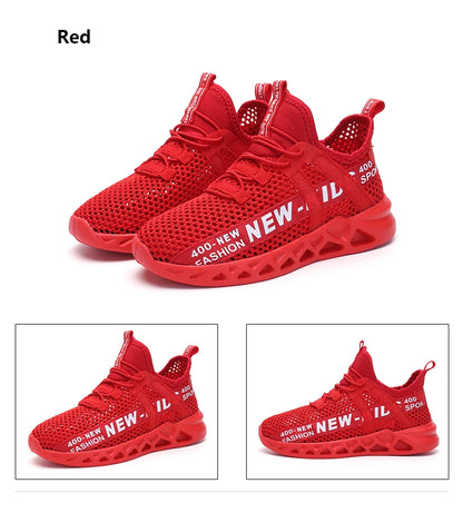 Single Net Children's Running Sneakers Breathable Lightweight Soft Non-slip Leisure Comfortable Walking Boys Girls Casual Shoes.