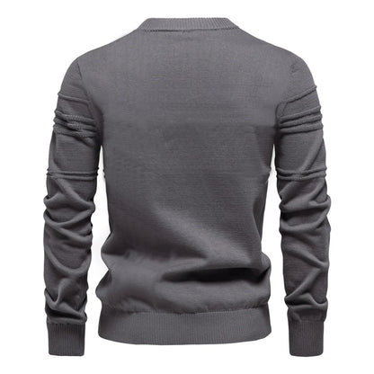 AIOPESON Mens Crewneck Pullover Sweater Knitted Cotton Stripped Quality Autumn Winter Warm Sweaters for Men.