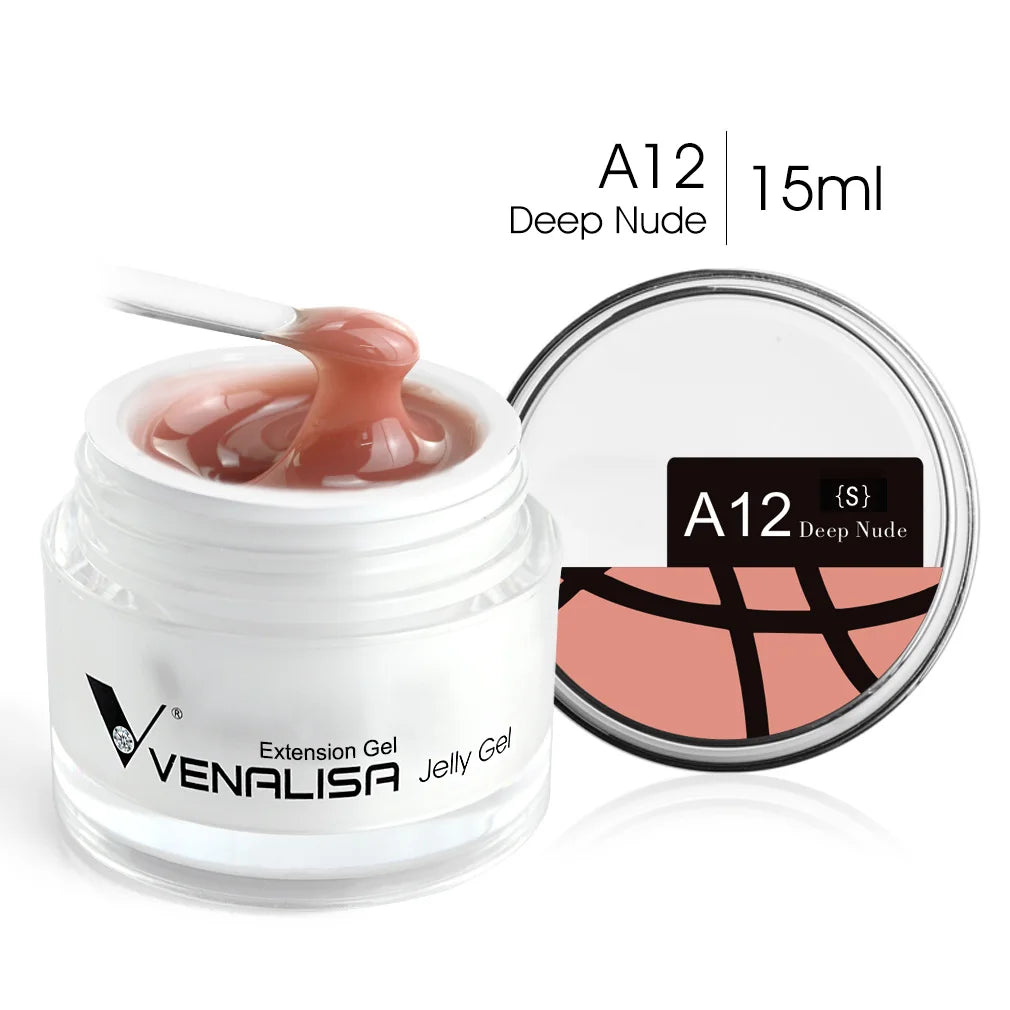 Venalisa Camouflage Nail Gel 15ml Soak Off UV LED Nail Polish Builder Construction Extend Semi Transparent  Jelly Poly Nail Gel