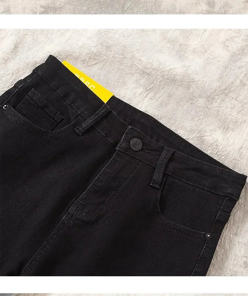 High Waist Nine-Tenths Women's Skinny Jeans Elastic Slimming Fashionable Spring Autumn New Style Small Foot Tight Pants