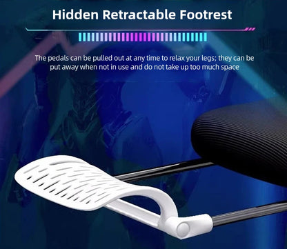 Elektronischer Gaming-Computerstuhl, ergonomische Bürostühle mit Rückenlehne und versteckter Fußstütze, 150-Grad-Neigung, Rollstuhlmöbel