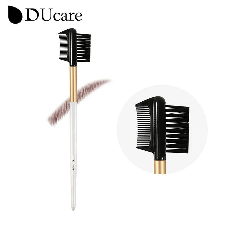 DUcare Eyebrow Brush Eyelash Comb makeup brushes Dual Ended Angled brush Spoolie brush 2 in 1 Lash eyebrow brush set makeup tool.